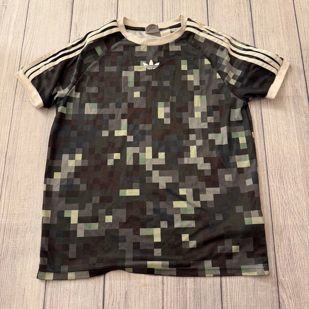 ADIDAS Originals x Minecraft Movie Pixel Camo Jersey Youth‎ Large 13-14 Shirt